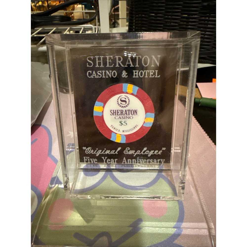 Sheraton Casino Tunica MS Original Employee 5 Year Anniversary $5 Chip Award